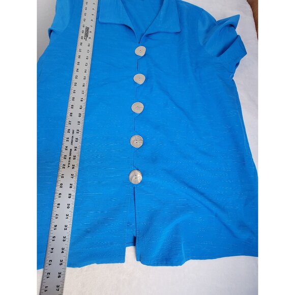 Caroline Rose Womens Size 3X Blue Button-Front Blazer Jacket casual Lightweight - Picture 7 of 7